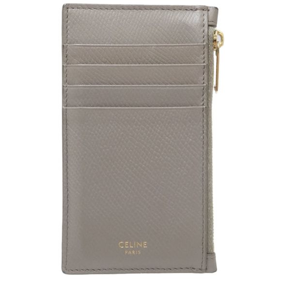 CELINE Accessories - CELINE Compact Zipped Card Holder 10B683BEL.10BL Coin Case Calf Gray 083363